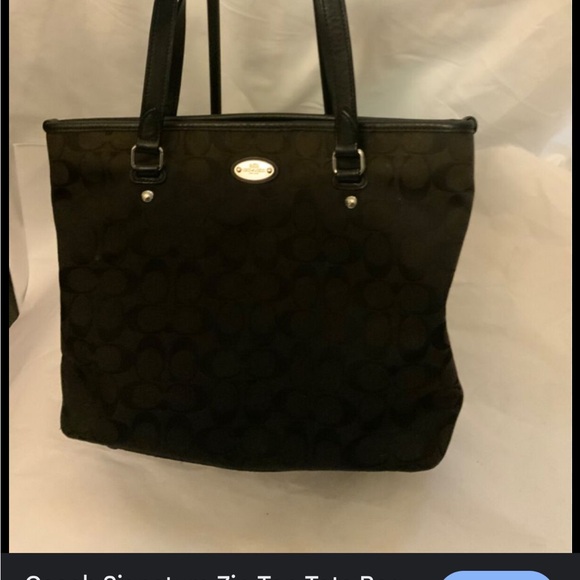 Coach zip top tote euc - Picture 4 of 5